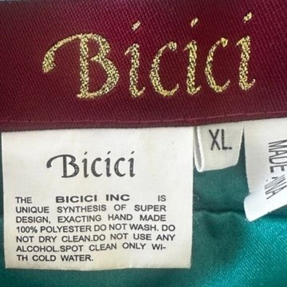 Y2K Bicici Strapless Teal & Cream Ombre Beaded Evening Gown Floor-Length XL - Picture 9 of 14